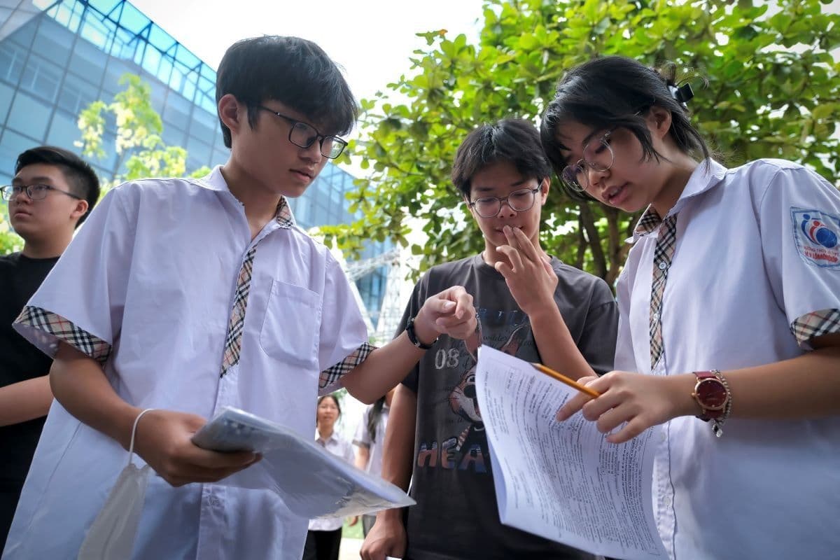 A group of students discussing and making choices about their future.