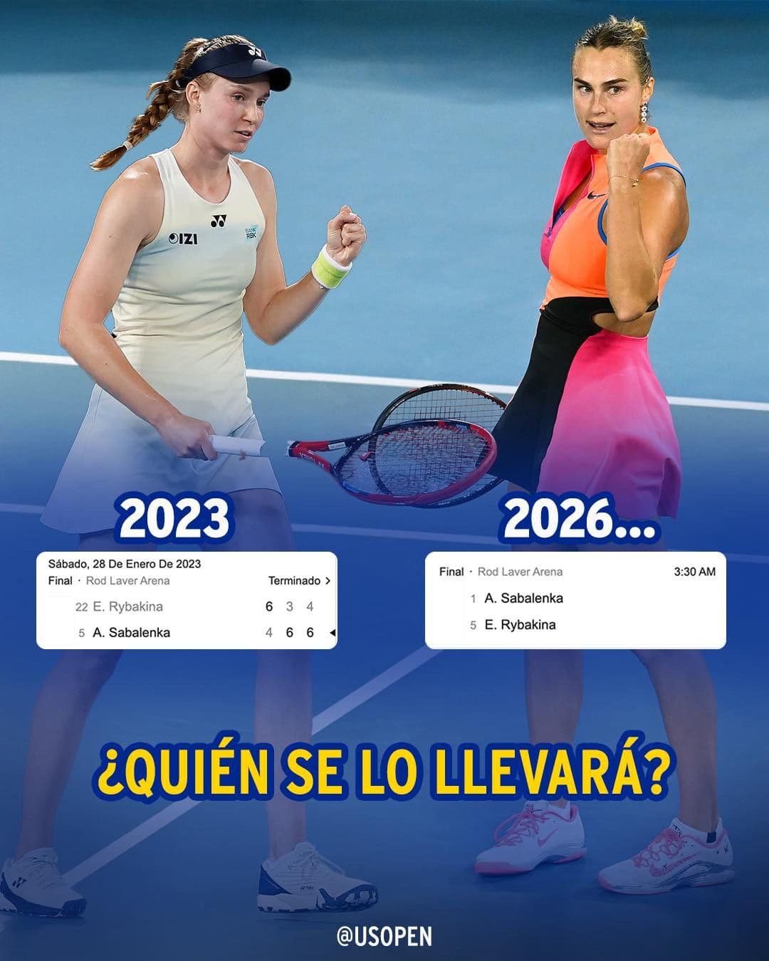 Aryna Sabalenka và Elena Rybakina đối đầu trong trận chung kết đơn nữ Australian Open 2026.