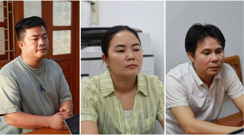 Bị can Vũ Hoàng Hải, Bùi Thị Kim Tuyên và Phạm Văn Hà trong vụ lừa đảo đặc sản online