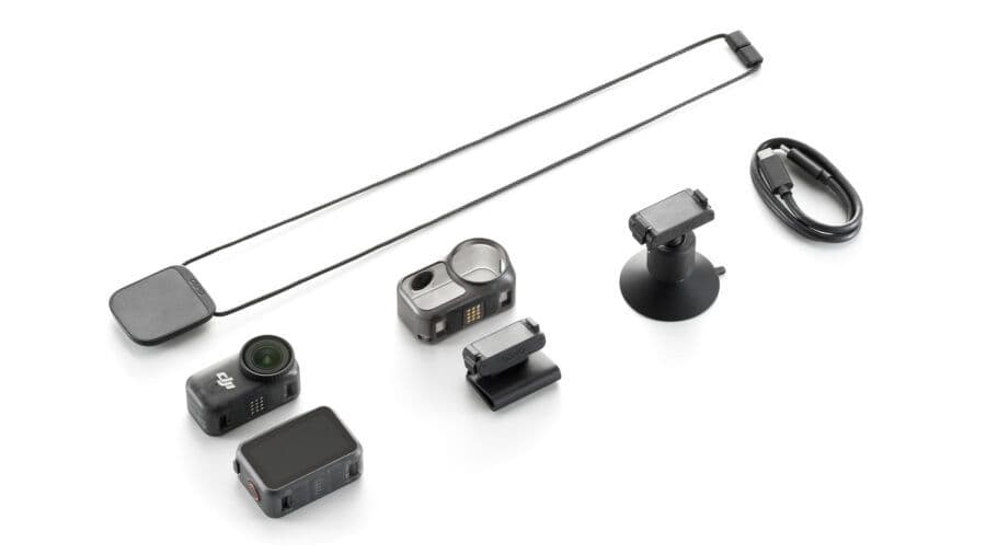 Bộ sản phẩm DJI Osmo Nano cùng nhiều phụ kiện đi kèm, minh họa hệ sinh thái hỗ trợ sáng tạo.