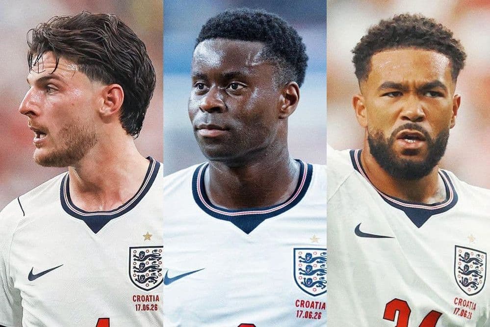 Ba cầu thủ chủ chốt của đội tuyển Anh, Declan Rice, Bukayo Saka và Reece James, đối mặt với áp lực trước trận đấu quan trọng.