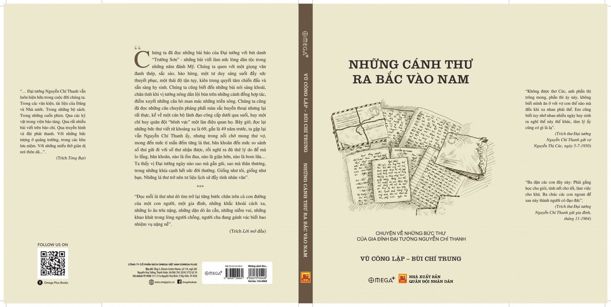 Bìa sách 'Những cánh thư rắc vào Nam' của Đại tướng Nguyễn Chí Thanh, tiếp nối di sản gia đình.