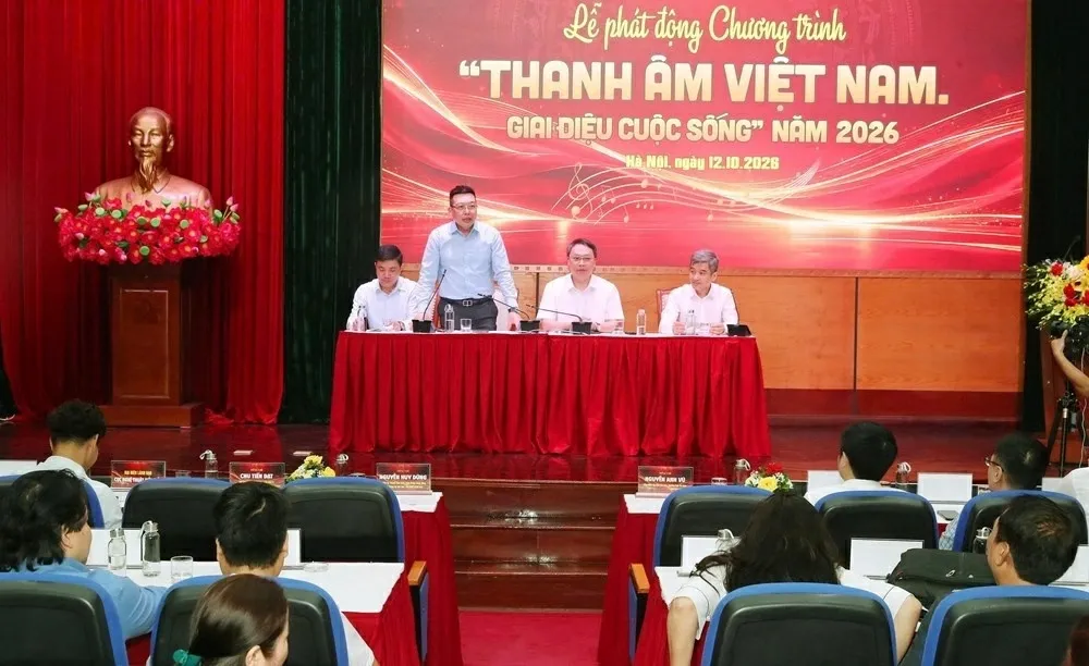 Ban tổ chức điều hành tại lễ phát động chương trình Thanh âm Việt Nam.