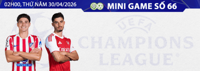 Banner quảng cáo mini game bóng đá, thể hiện sự tương tác và niềm đam mê của người hâm mộ với các giải đấu đỉnh cao