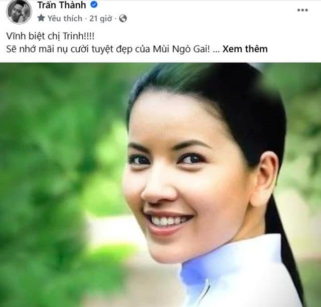 Bài đăng của Trấn Thành trên Facebook tiễn biệt diễn viên Ngọc Trinh, một trong những phản ứng sau lùm xùm