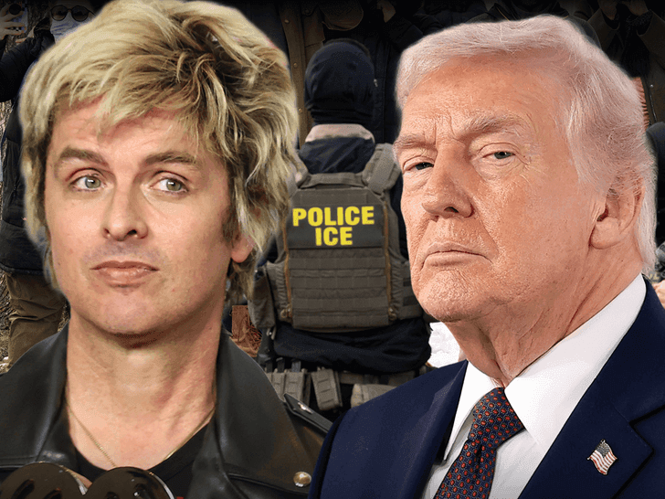 Billie Joe Armstrong của Green Day và cựu Tổng thống Donald Trump, tượng trưng cho sự đối đầu âm nhạc và chính trị tại Super Bowl