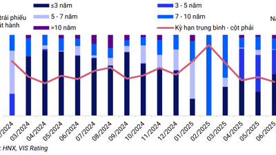 Biểu đồ cho thấy sự tăng trưởng kỷ lục của việc phát hành trái phiếu doanh nghiệp trong tháng 6/2025.