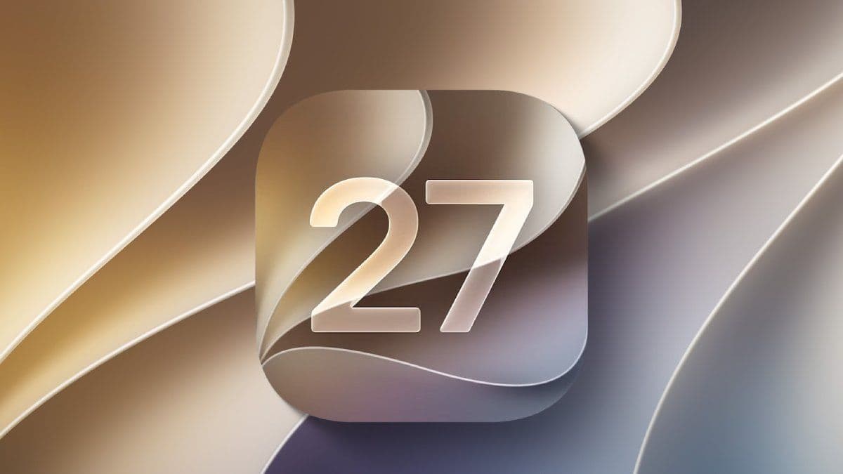 Biểu tượng iOS 27 bên cạnh một chiếc iPhone, thể hiện tầm nhìn chiến lược của Apple cho hệ điều hành tương lai.