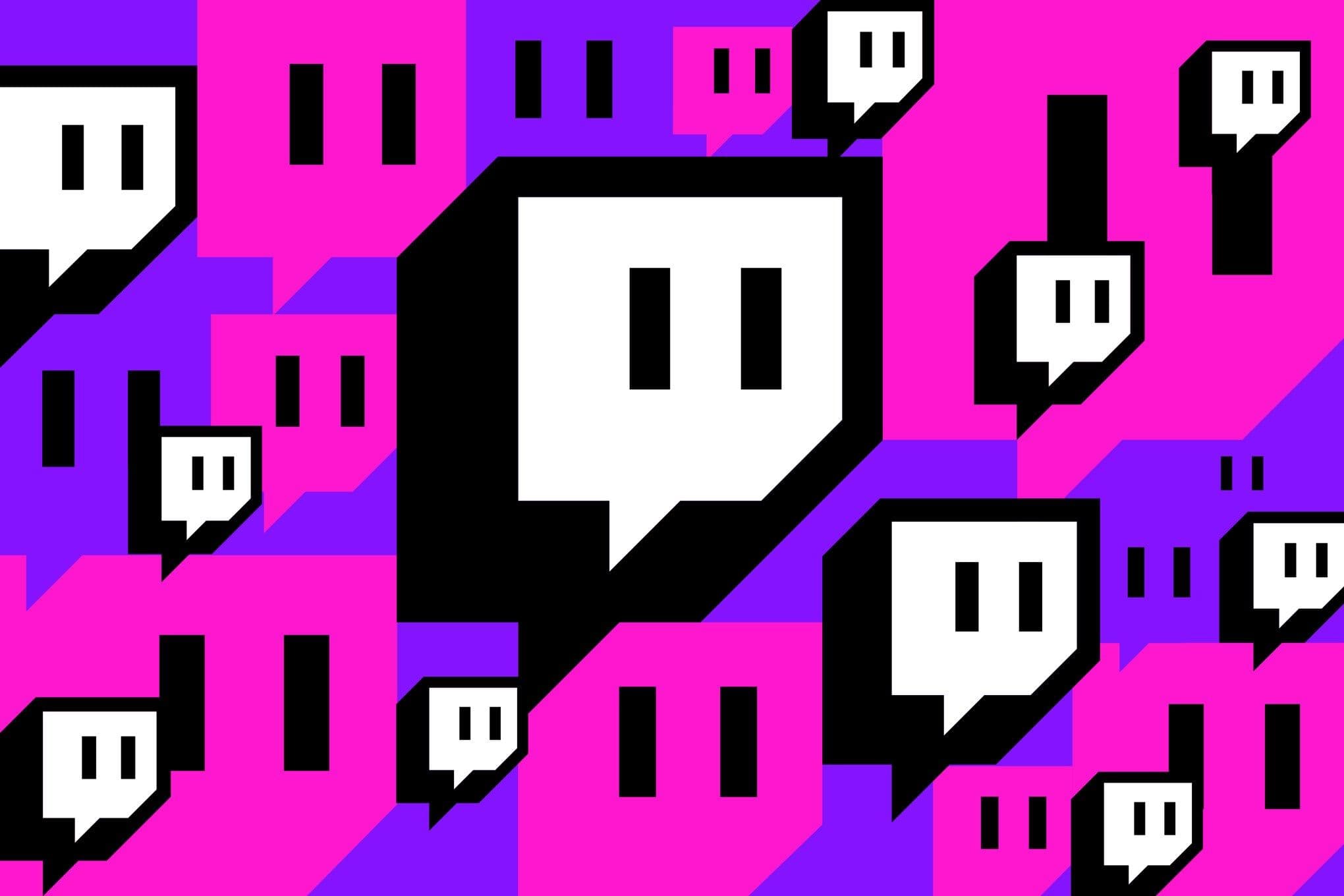 Biểu tượng Twitch trên nền hồng tím, tượng trưng cho nền tảng livestream