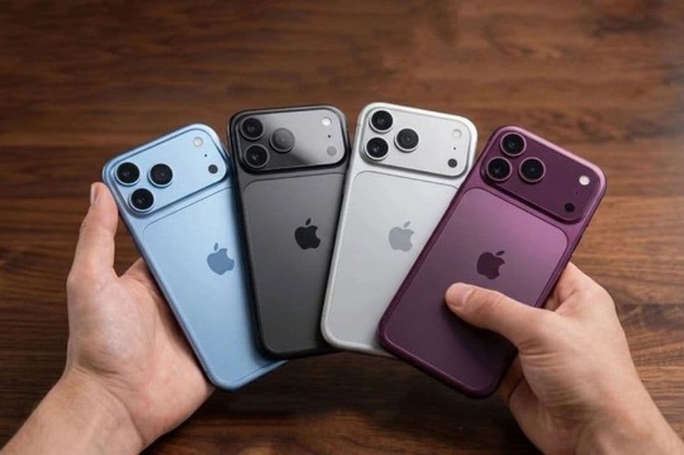 Bốn chiếc iPhone với thiết kế quen thuộc, thể hiện thông điệp về sự ổn định của Apple