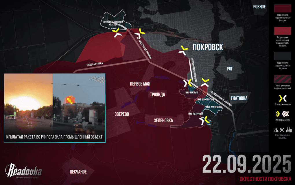 Bản đồ chiến sự tại Pokrovsk, minh họa các mũi tiến công và sự thay đổi chiến thuật của Nga.