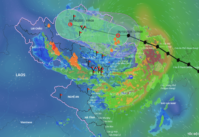 Bản đồ dự báo mưa lớn và nguy cơ lũ quét, sạt lở đất do áp thấp nhiệt đới Matmo tại Bắc Bộ