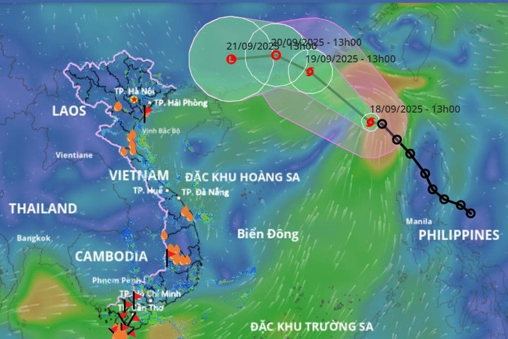 Bản đồ dự báo đường đi của bão số 8 Mitag trên Biển Đông, cảnh báo mưa lớn cho miền Bắc Việt Nam
