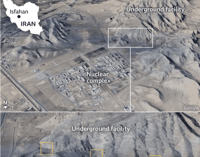 Bản đồ minh họa các cơ sở hạt nhân của Iran, mục tiêu trong chính sách của Trump