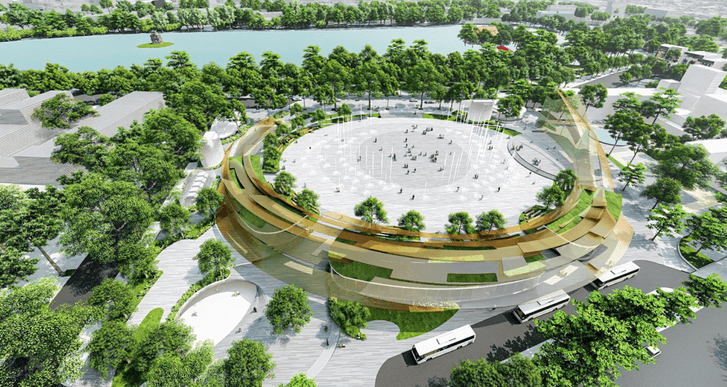 Bản đồ quy hoạch dự án quảng trường và công viên TOD phía Đông hồ Hoàn Kiếm, thể hiện tầm nhìn phát triển đô thị hiện đại.