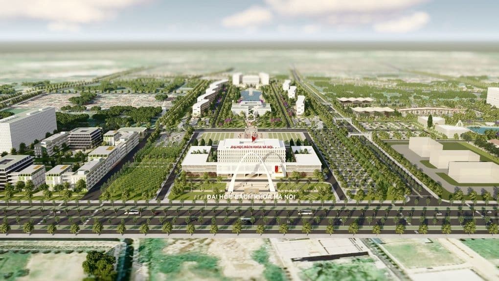Bản đồ quy hoạch tổng thể khu đô thị đại học Bách khoa Hà Nội, thể hiện tầm nhìn kiến tạo trung tâm tri thức hiện đại.