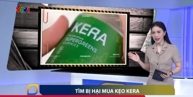 Bản tin VTV kêu gọi người mua kẹo Kera liên hệ cơ quan điều tra