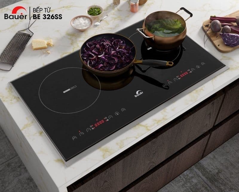 Bếp từ âm 2 vùng nấu Bauer BE-326SS thiết kế hiện đại, tính năng vượt trội