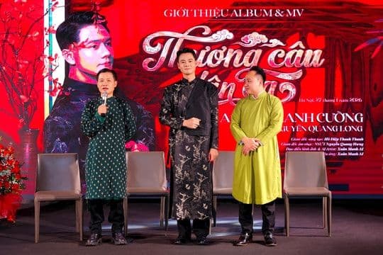 Buổi giới thiệu album và MV 'Thương câu dân ca', thể hiện sự đổi mới và phát triển của nhạc xuân Việt, kết hợp truyền thống và hiện đại.