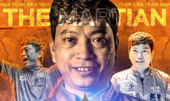 Cơ thủ Dương Quốc Hoàng (Hoàng Sao) và các đồng đội tuyển Châu Á tại Reyes Cup 2025