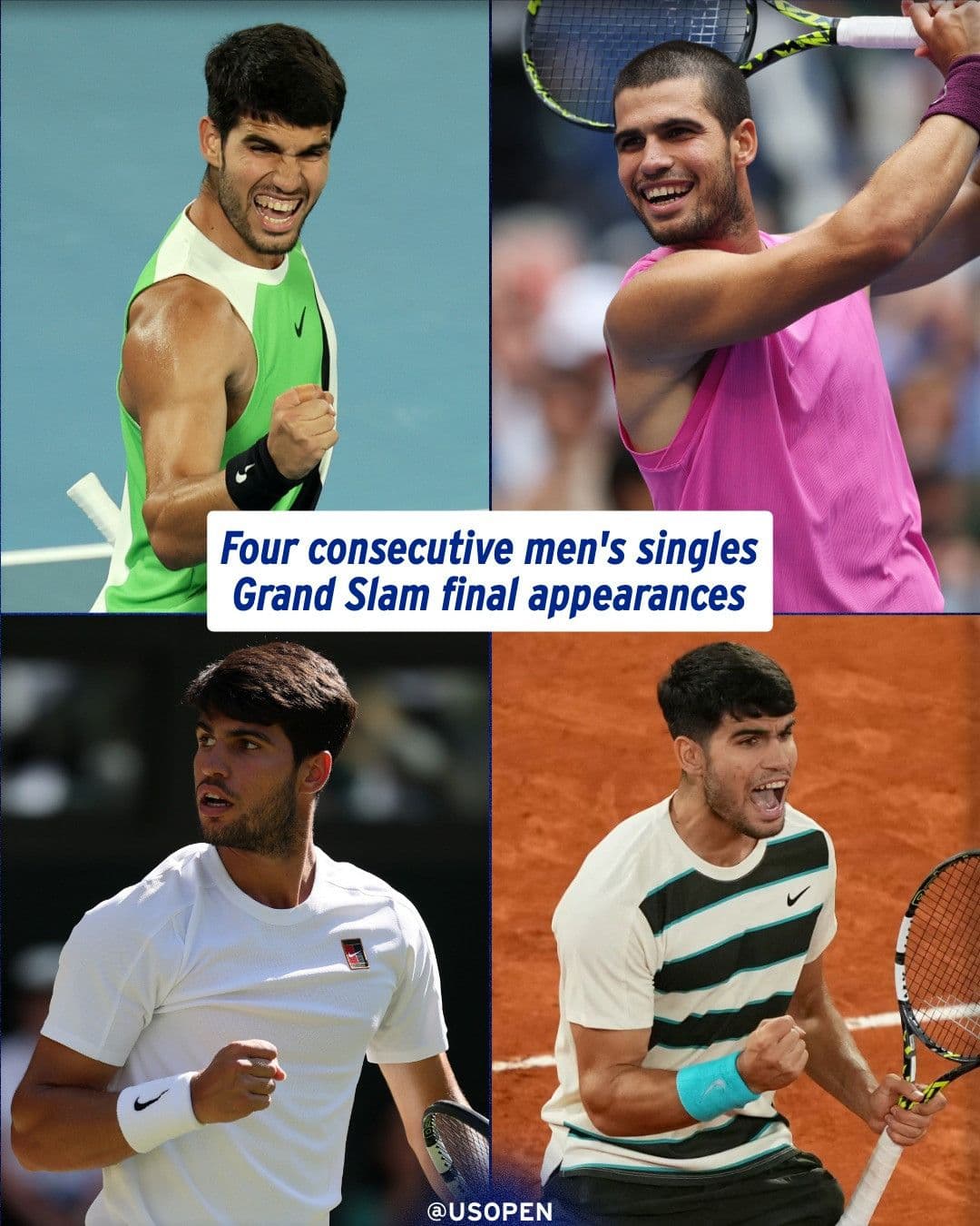 Carlos Alcaraz trong nhiều khoảnh khắc khác nhau, tượng trưng cho sự trỗi dậy của một thế hệ mới và dấu ấn lịch sử tại Australian Open 2026.