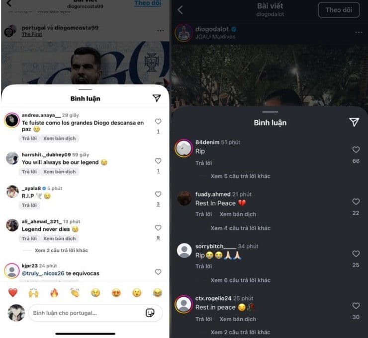 Các bài đăng mạng xã hội gây nhầm lẫn về tên cầu thủ sau tin Jota qua đời