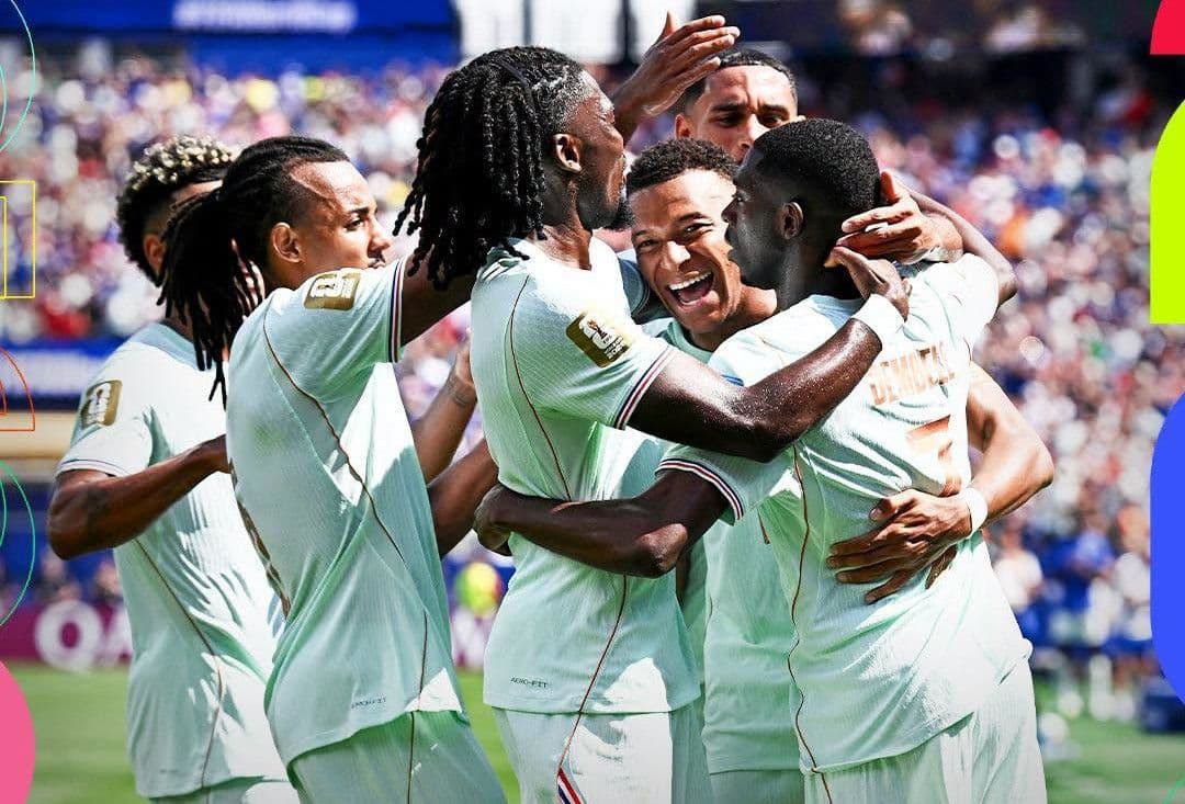 Các cầu thủ Pháp ăn mừng bàn thắng, thể hiện niềm vui chiến thắng tại World Cup 2026
