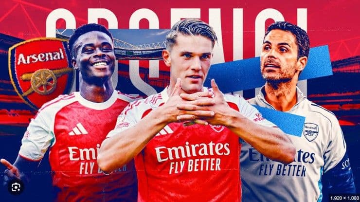 Các cầu thủ và huấn luyện viên Arsenal, hình ảnh đại diện cho áp lực và kỳ vọng đè nặng lên các đội bóng lớn.