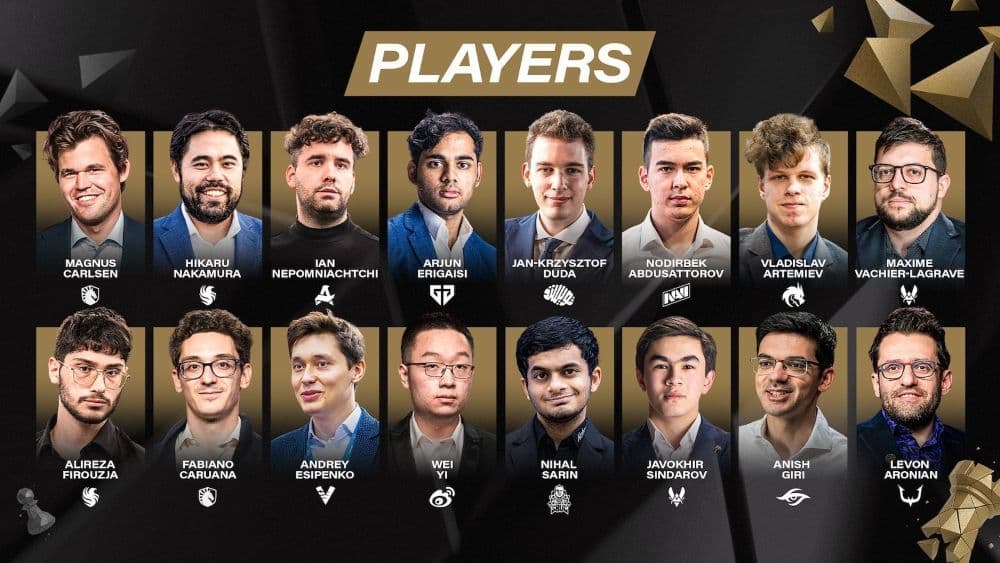 Các kỳ thủ hàng đầu thế giới tham gia giải đấu Esports World Cup cờ vua.