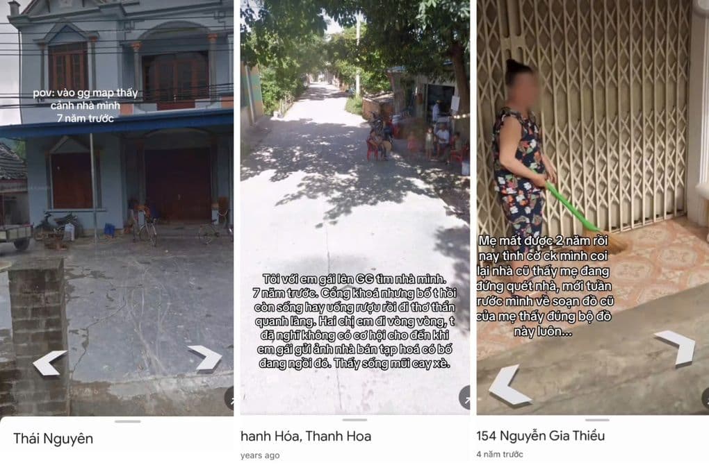 Các khoảnh khắc xúc động khi người dùng Google Maps Street View tìm thấy hình ảnh người thân đã mất hoặc cảnh nhà cũ.