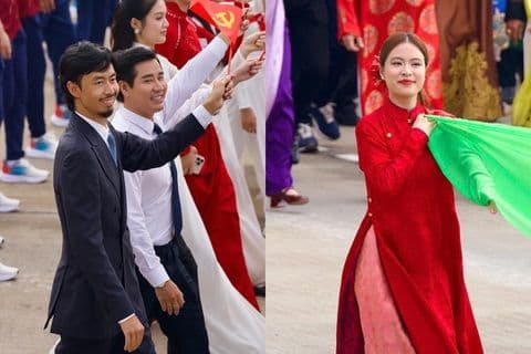 Các nghệ sĩ Đen Vâu và Hoàng Thùy Linh tham gia tổng duyệt cho sự kiện kỷ niệm 80 năm Độc lập.
