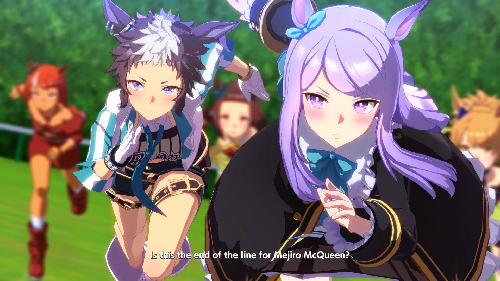 Các nhân vật anime từ game Uma Musume Pretty Derby đang đua, minh họa sự đa dạng nội dung trên Twitch.