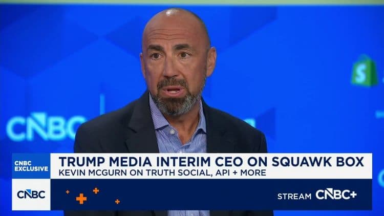 CEO tạm thời của Trump Media, Kevin McGurn, thảo luận về Truth API, một công cụ AI gây tranh cãi.
