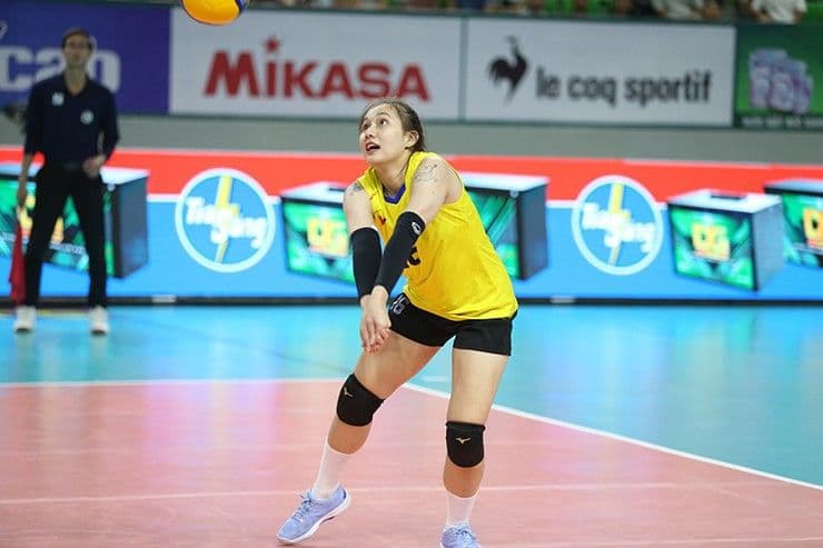 Chủ công Nguyễn Lan Vy thi đấu ở vị trí libero cho đội U21 Việt Nam tại VTV Cup 2025