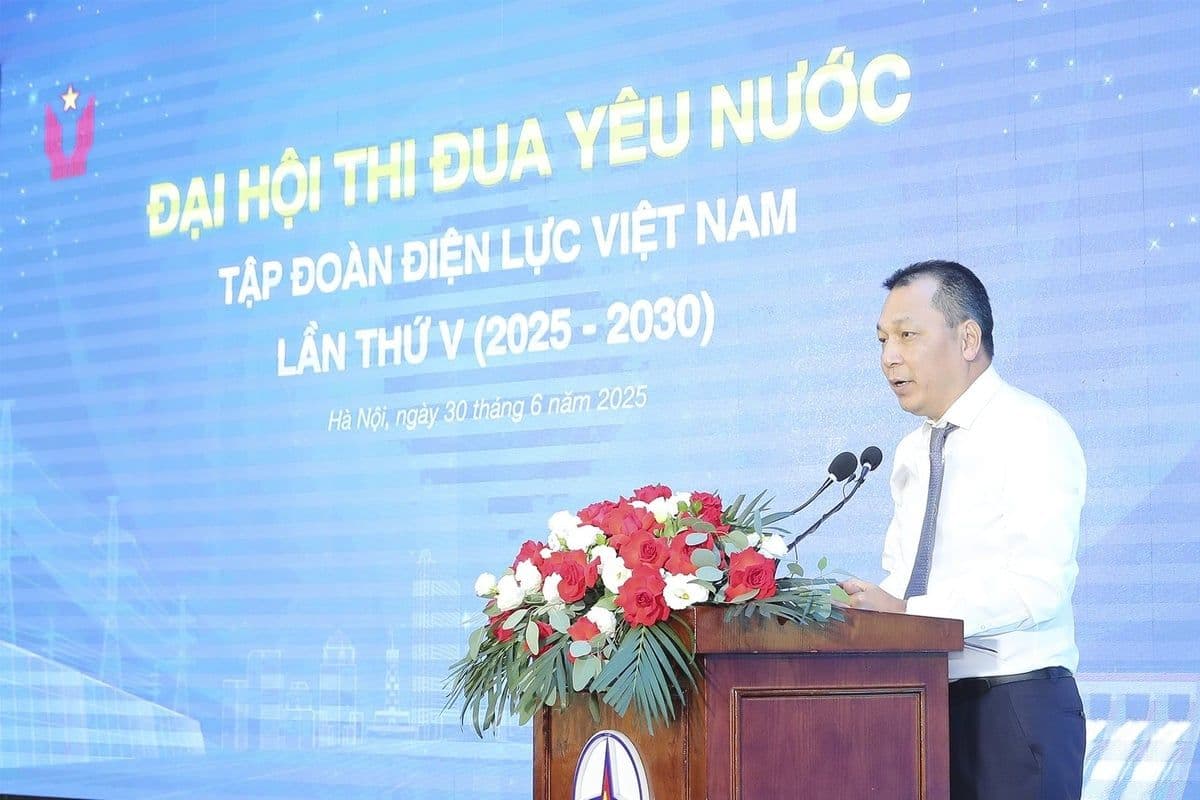 Chủ tịch EVN phát biểu tại Đại hội Thi đua Yêu nước, định hướng tầm nhìn tương lai.
