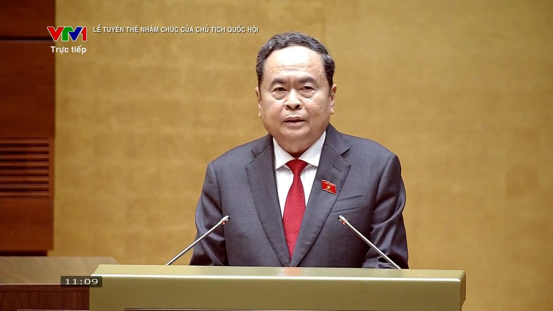 Chủ tịch nước mới phát biểu nhận nhiệm vụ, cam kết phụng sự Tổ quốc và nhân dân.