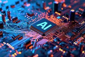 Chip AI trên bảng mạch điện tử, tượng trưng cho đổi mới công nghệ và di sản kiến tạo của người giám đốc