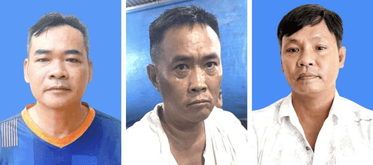 Chân dung các đối tượng Lê Tấn Bửu, Nguyễn Thế Du, Lê Thành Phúc, minh họa kết quả của nghệ thuật điều tra trong kỷ nguyên số.