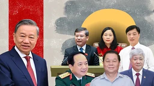 Chân dung các lãnh đạo cấp cao, tượng trưng cho 'DNA lãnh đạo' với bản lĩnh, trí tuệ và hành động.