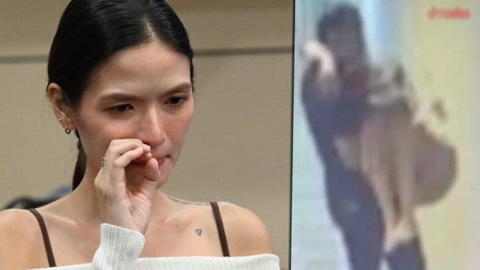 Christine Gulasatree Michalsky đau khổ và hình ảnh camera an ninh ghi lại cảnh cô bị nhân viên cứu hộ xâm hại tại nhà riêng.