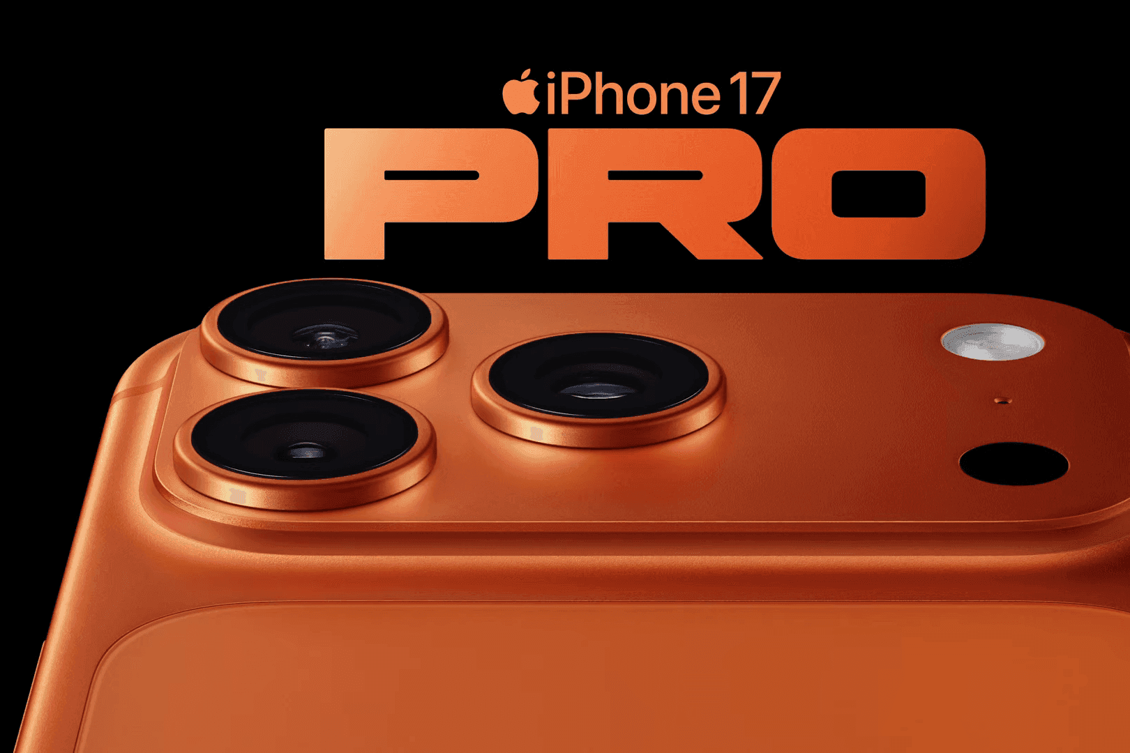 Cận cảnh cụm camera mới của iPhone 17 Pro Max màu cam, biểu tượng cho đỉnh cao công nghệ của Apple.