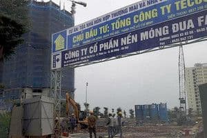 Công trường xây dựng của Công ty Cổ phần Nền móng Đua Fat, minh họa cho gánh nặng tài chính và nợ quá hạn mà doanh nghiệp phải đối mặt