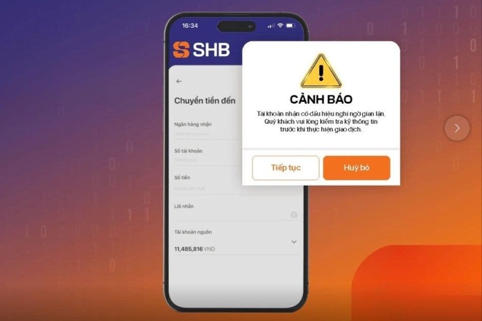Cảnh báo giao dịch đáng ngờ trên ứng dụng ngân hàng, giúp người dùng có 'khoảng lặng' để suy nghĩ lại