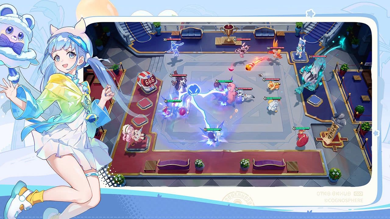 Cảnh chiến đấu trong Honkai: Nexus Anima với nhân vật chính và các Anima.