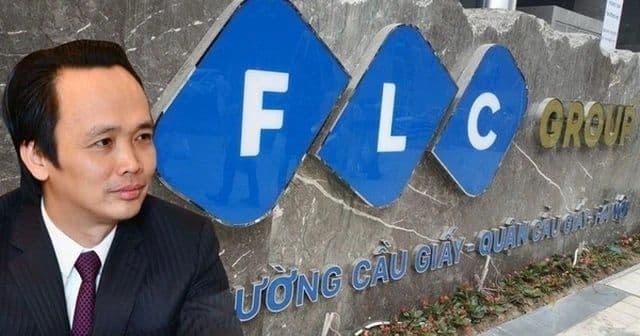 Cựu Chủ tịch Trịnh Văn Quyết và logo Tập đoàn FLC, biểu tượng cho giai đoạn sóng gió của tập đoàn.