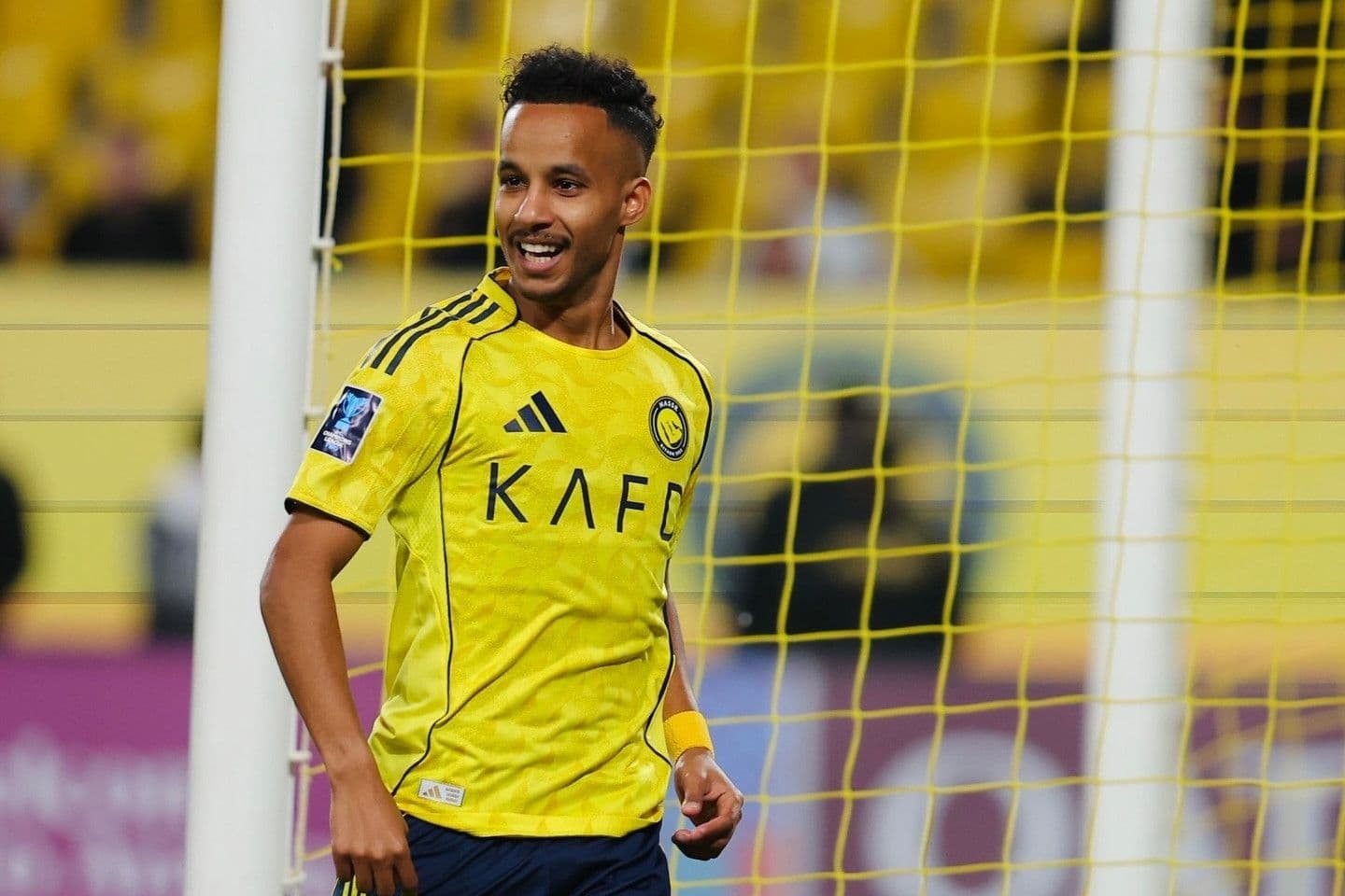 Cầu thủ Al Nassr ăn mừng sau khi ghi bàn ấn định chiến thắng