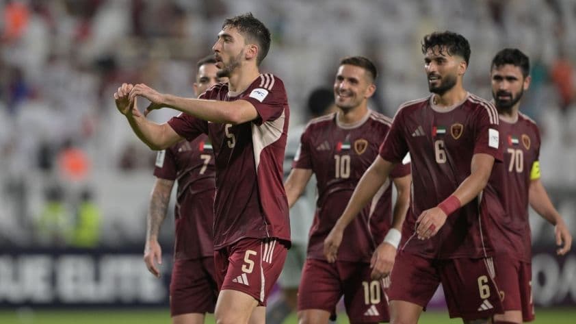 Cầu thủ Al Wahda ăn mừng bàn thắng trong trận đấu quan trọng tại giải VĐQG UAE