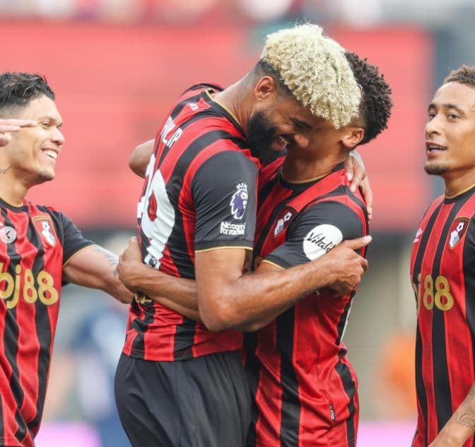 Cầu thủ Bournemouth ăn mừng bàn thắng trong trận đấu Premier League Summer Series