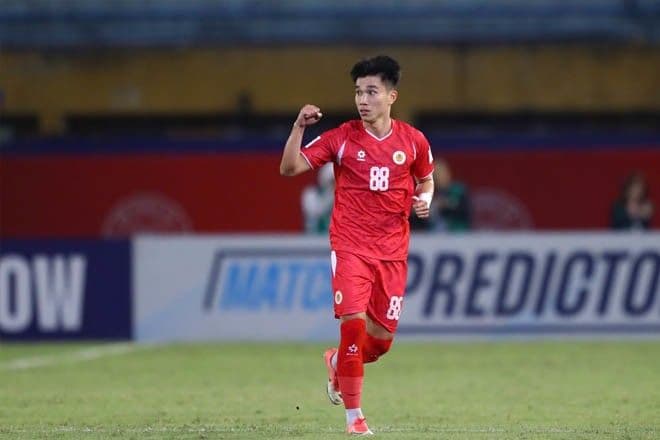 Cầu thủ CAHN ăn mừng bàn thắng mở tỷ số, thể hiện kỳ vọng lớn lao của đội.