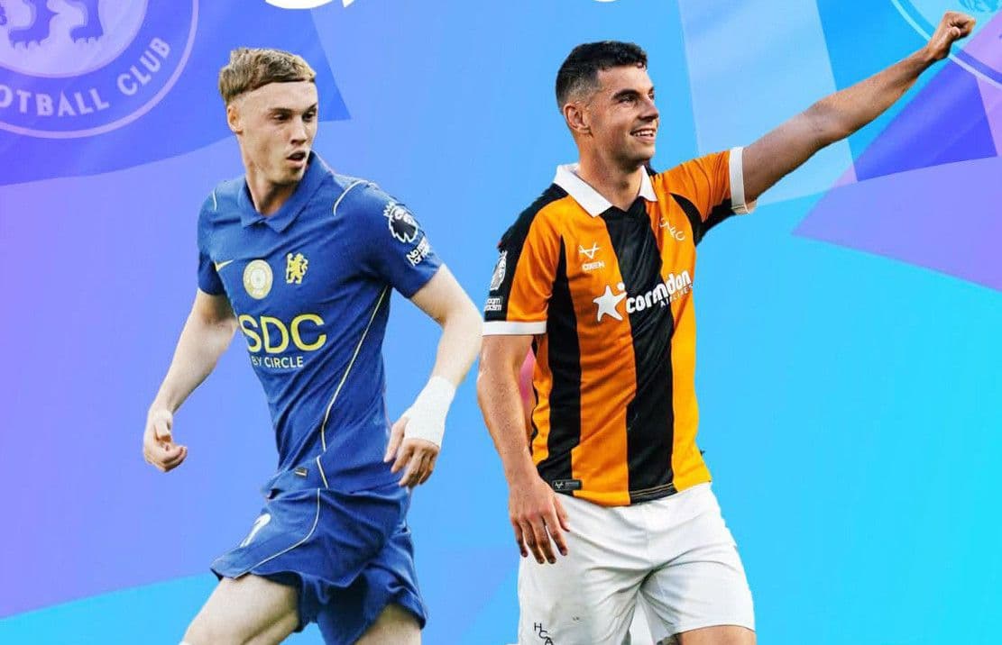 Cầu thủ Chelsea và Hull City đối đầu trên sân cỏ, biểu tượng cho trận đấu Premier League sắp tới.